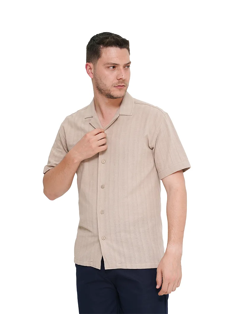 Chemise à manches courtes avec lin